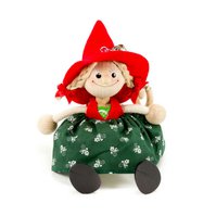 Drevená hračka na pružine dievča s červeným klobúk
